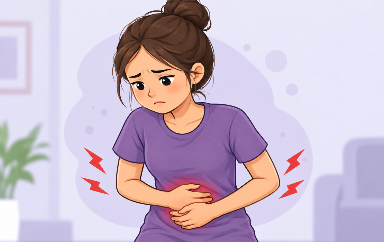 Sad irritated girl illustration